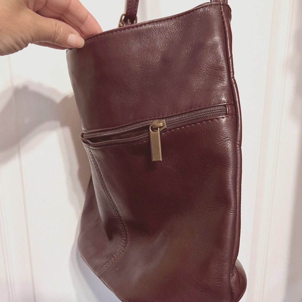 Shoulder Purse/Bag-Chocolate Brown Leather-Vintage (2002) No Brand-Comfy-Storage - Picture 7 of 15